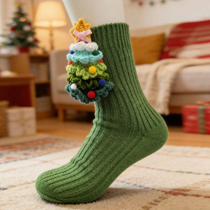 Christmas Socks Knitted 3D Hugging Character Design