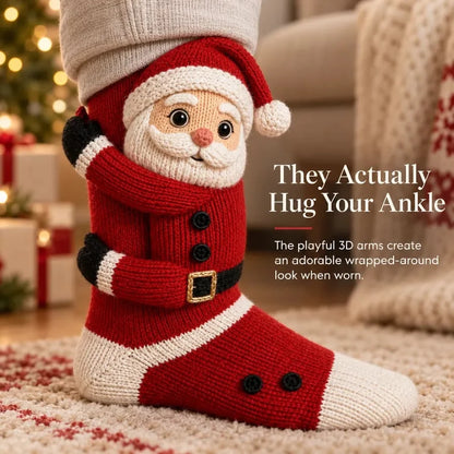 Christmas Socks Knitted 3D Hugging Character Design