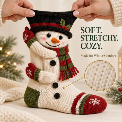 Christmas Socks Knitted 3D Hugging Character Design