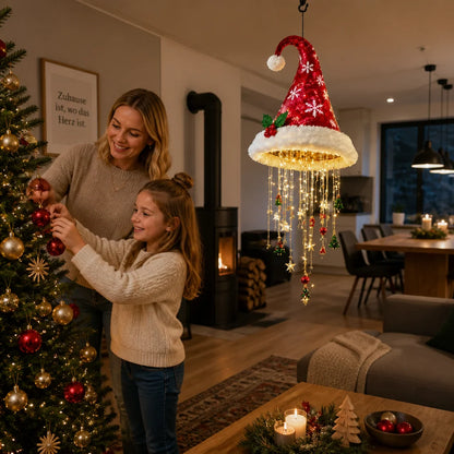 Christmas String Lights Santa Hat Design Warm LED Lights