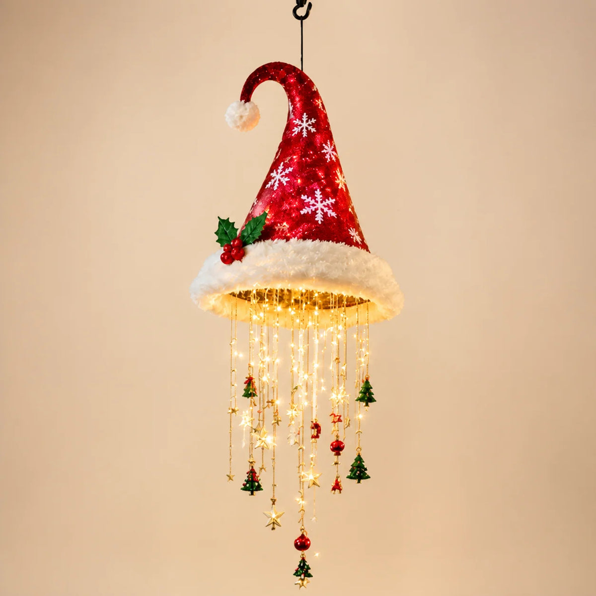 Christmas String Lights Santa Hat Design Warm LED Lights