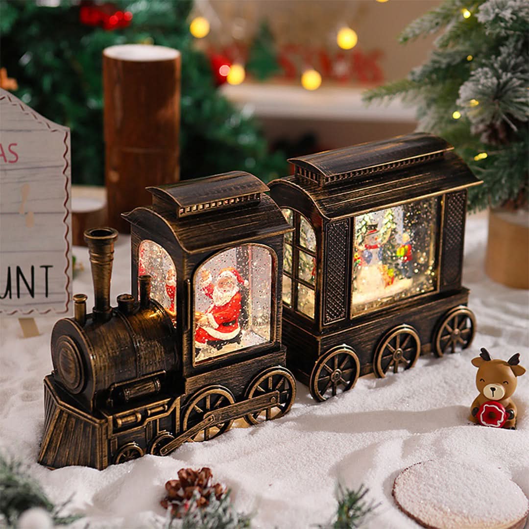 Christmas Train Light LED Falling Snow