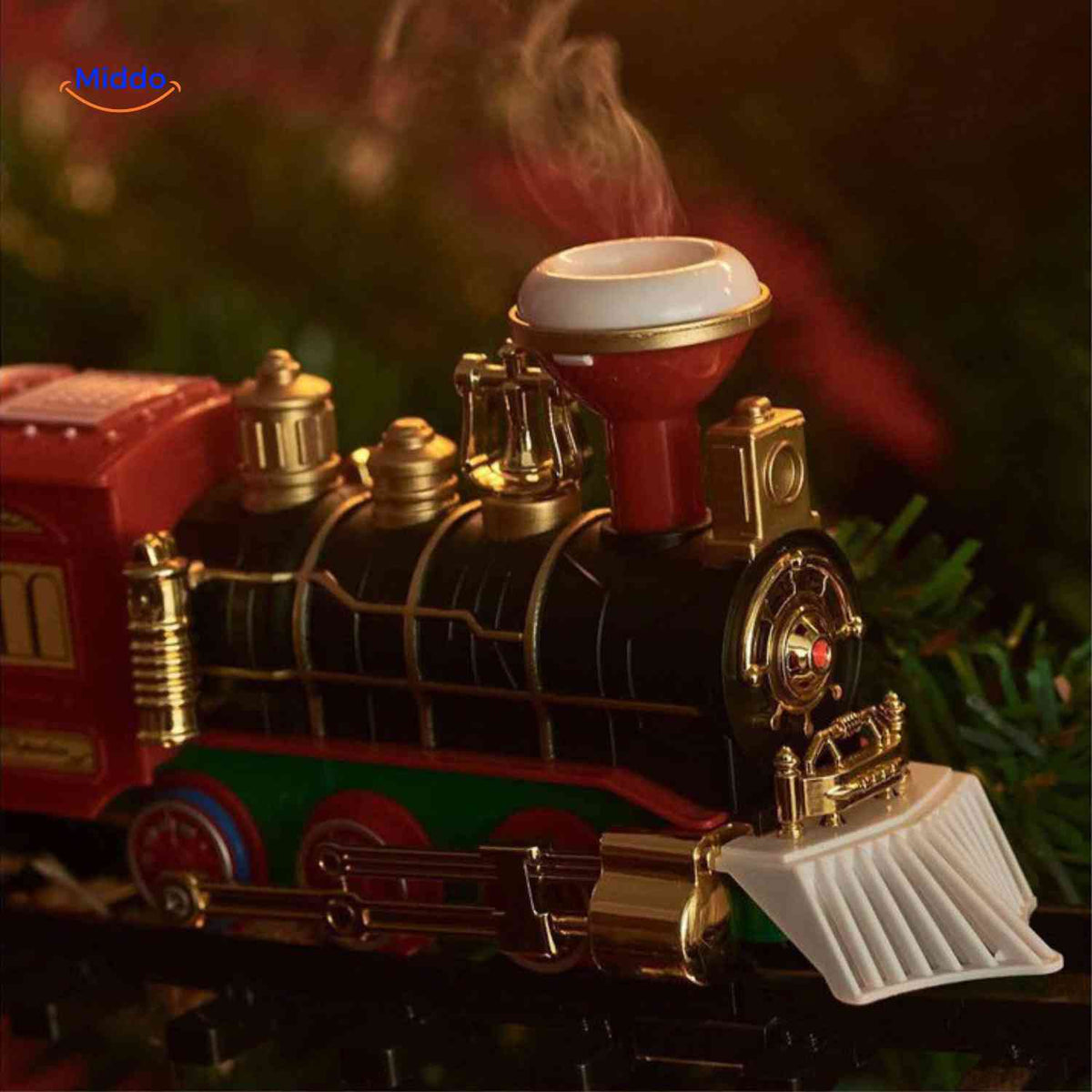 Christmas Train Ornament Battery-Powered Animated Light & Sound