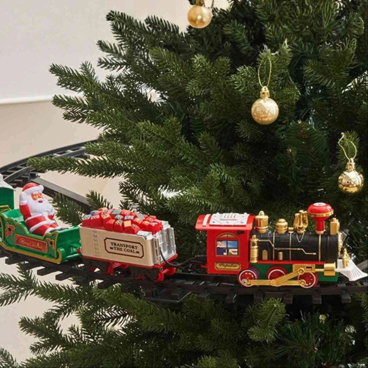 Christmas Train Ornament Battery-Powered Animated Light & Sound