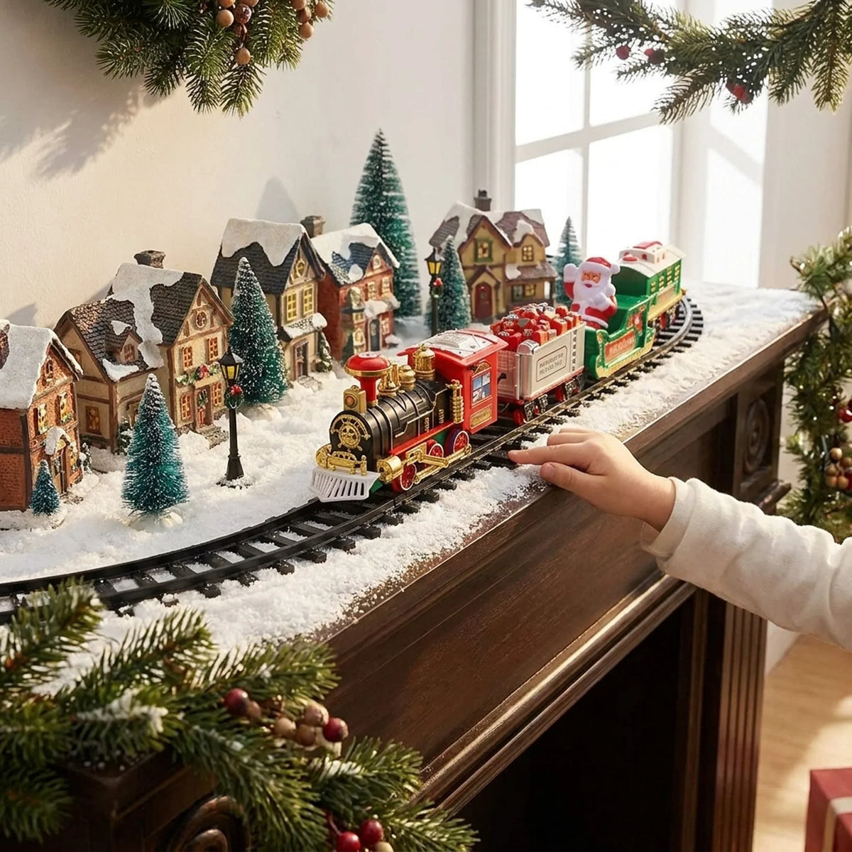 Christmas Train Ornament Battery-Powered Animated Light & Sound