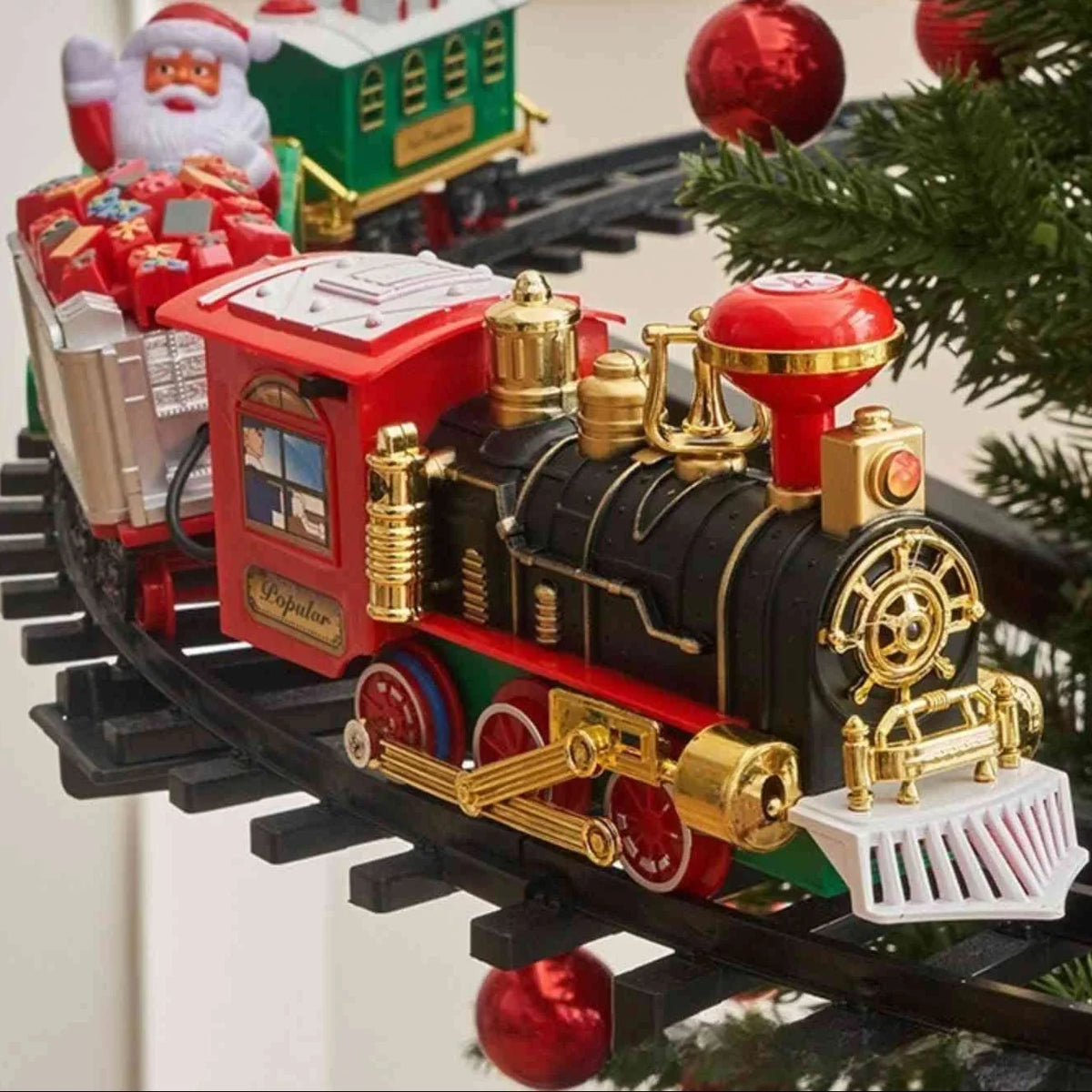 Christmas Train Ornament Battery-Powered Animated Light & Sound