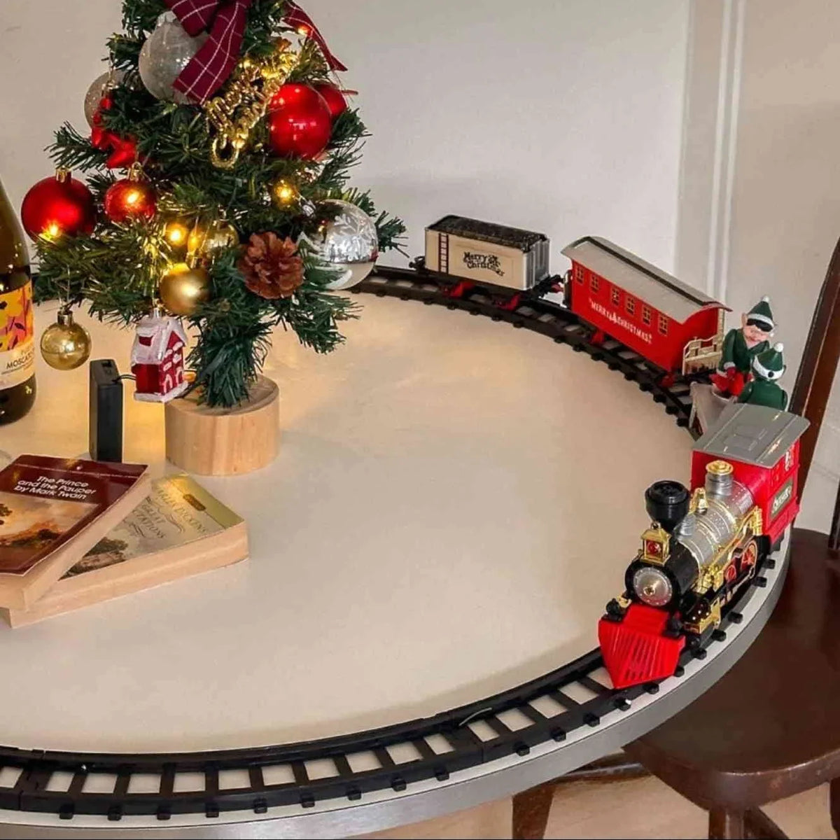 Christmas Train Ornament Battery-Powered Animated Light & Sound