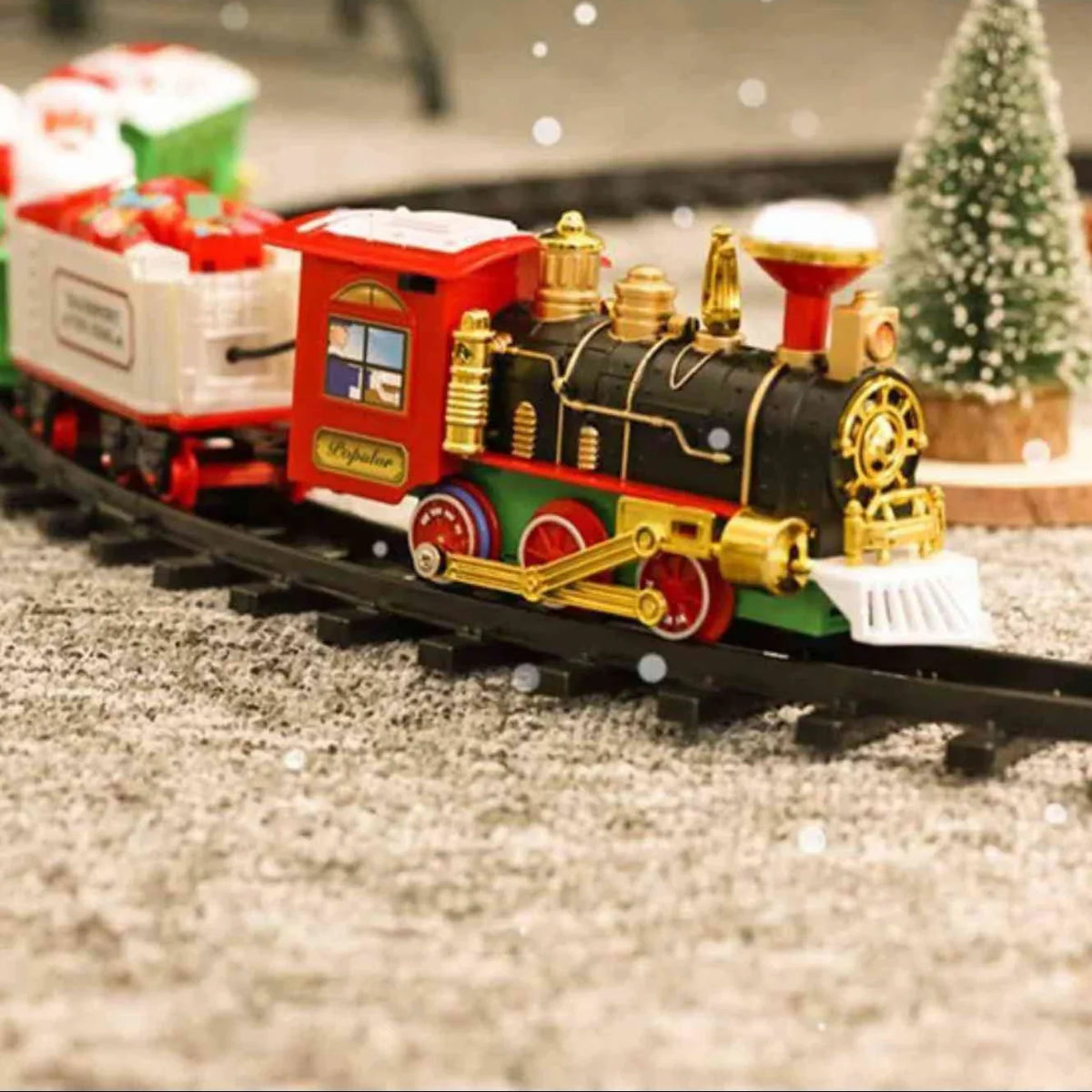 Christmas Train Ornament Battery-Powered Animated Light & Sound