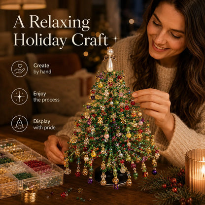 Christmas Tree Craft Kit Layered Beadwork Beginner-Friendly Assembly