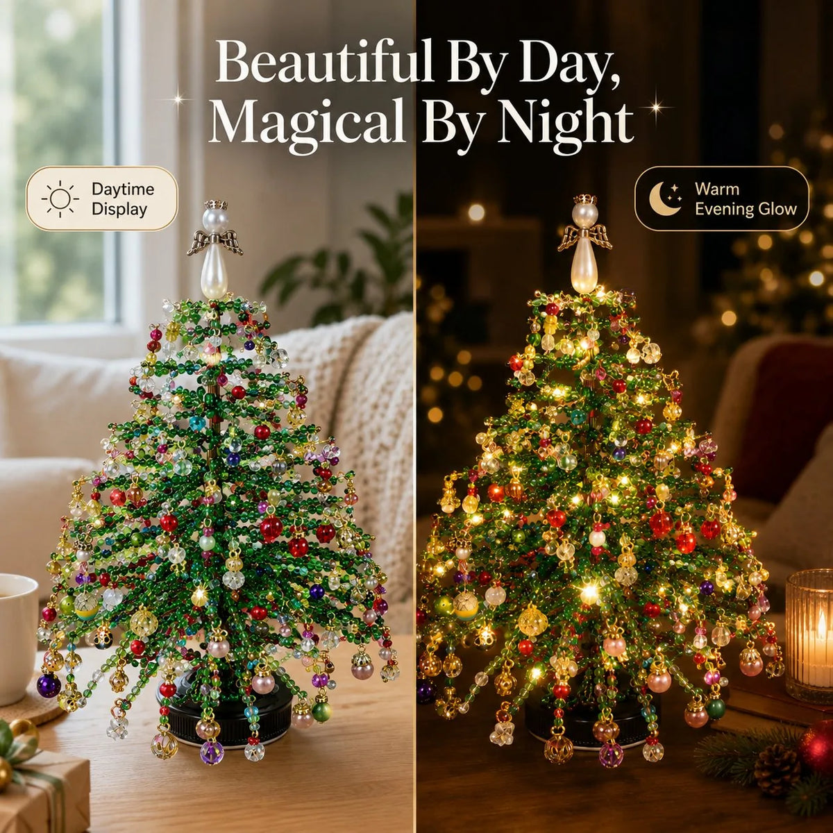 Christmas Tree Craft Kit Layered Beadwork Beginner-Friendly Assembly
