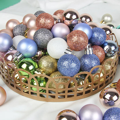 Christmas Tree Ornament Set Shatterproof 54-Piece Assorted Finishes