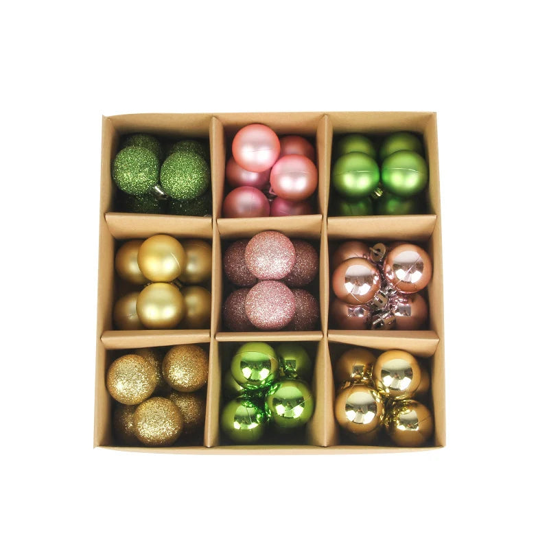 Christmas Tree Ornament Set Shatterproof 54-Piece Assorted Finishes