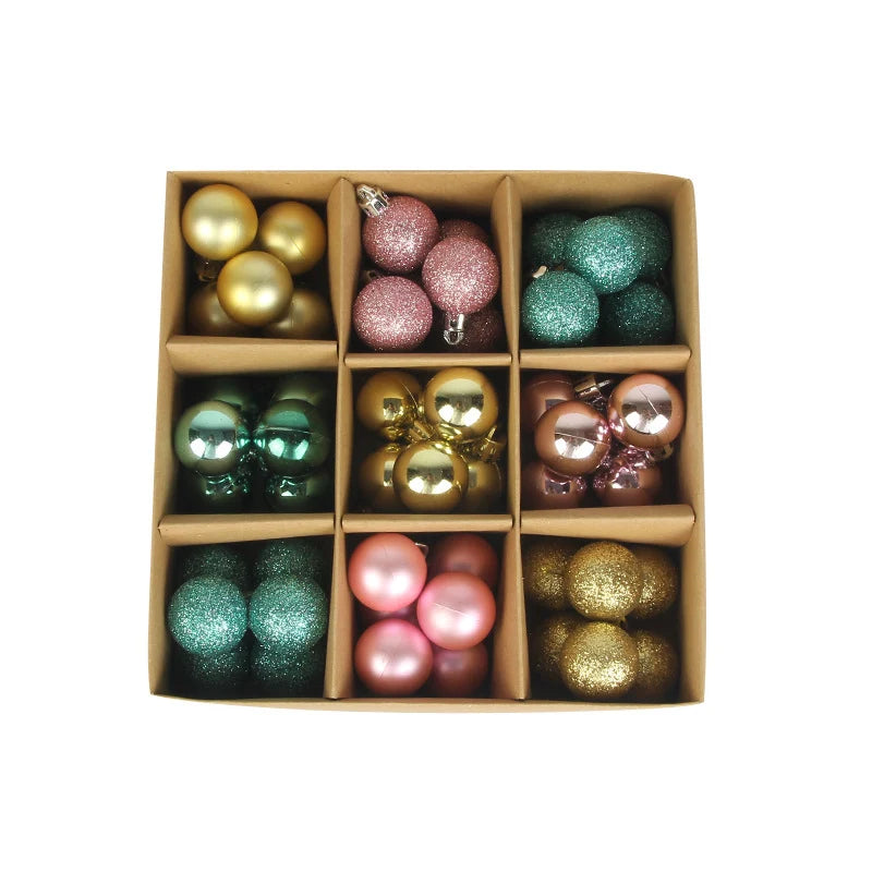 Christmas Tree Ornament Set Shatterproof 54-Piece Assorted Finishes