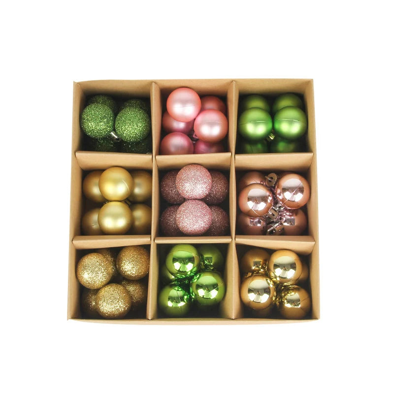 Christmas Tree Ornament Set Shatterproof 54-Piece Assorted Finishes