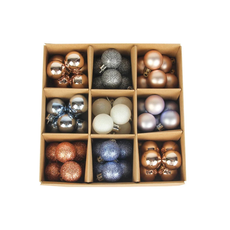 Christmas Tree Ornament Set Shatterproof 54-Piece Assorted Finishes