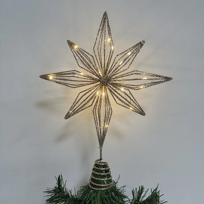 Christmas Tree Topper Iron Frame 20 LED Warm Light