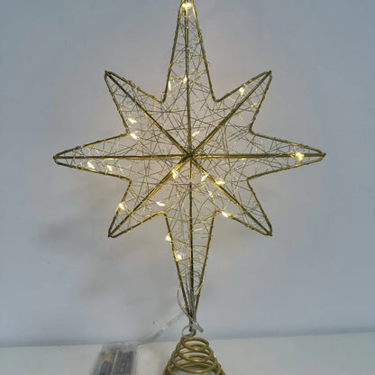 Christmas Tree Topper Iron Frame 20 LED Warm Light