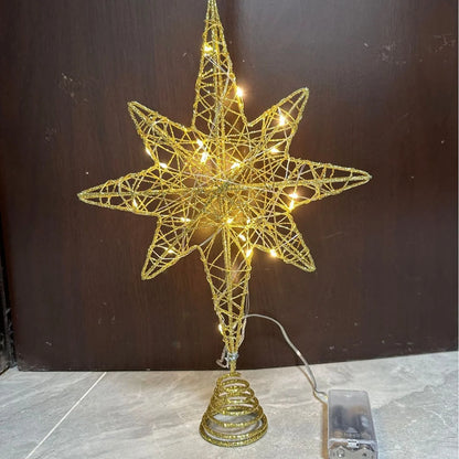 Christmas Tree Topper Iron Frame 20 LED Warm Light