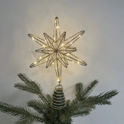 Christmas Tree Topper Iron Frame 20 LED Warm Light