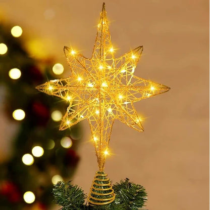 Christmas Tree Topper Iron Frame 20 LED Warm Light