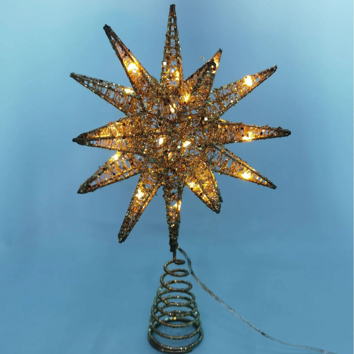 Christmas Tree Topper Iron Frame 20 LED Warm Light