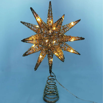 Christmas Tree Topper Iron Frame 20 LED Warm Light