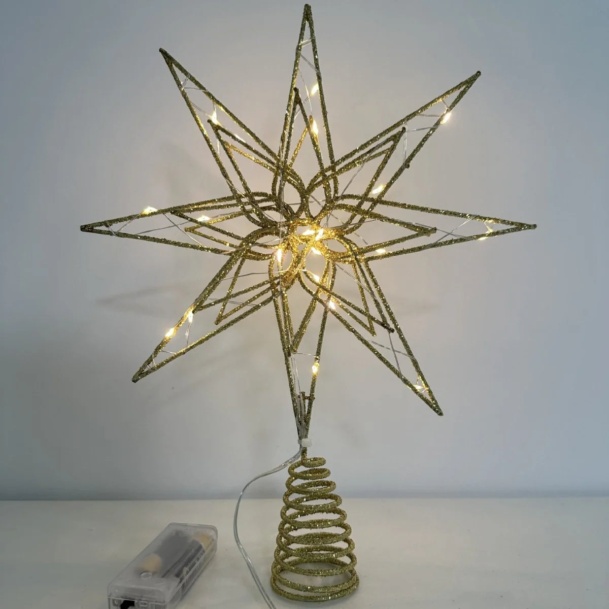 Christmas Tree Topper Iron Frame 20 LED Warm Light