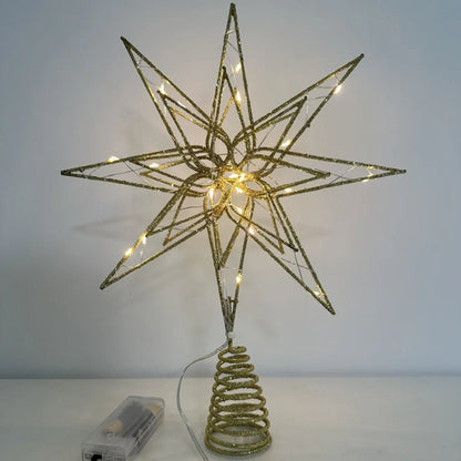 Christmas Tree Topper Iron Frame 20 LED Warm Light