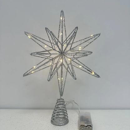 Christmas Tree Topper Iron Frame 20 LED Warm Light