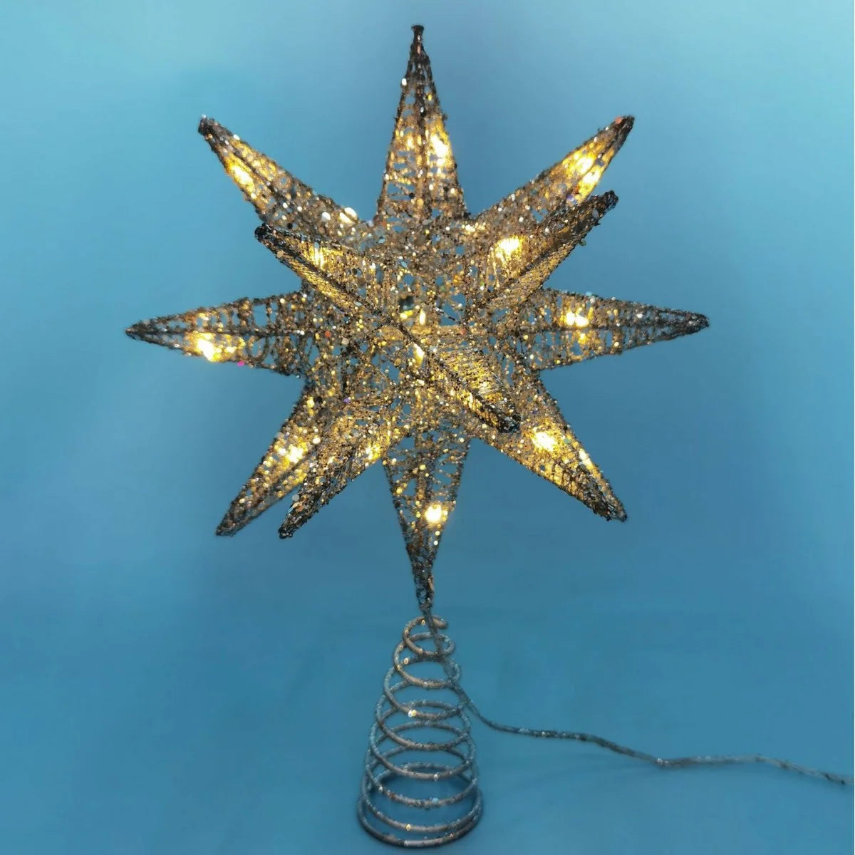 Christmas Tree Topper Iron Frame 20 LED Warm Light