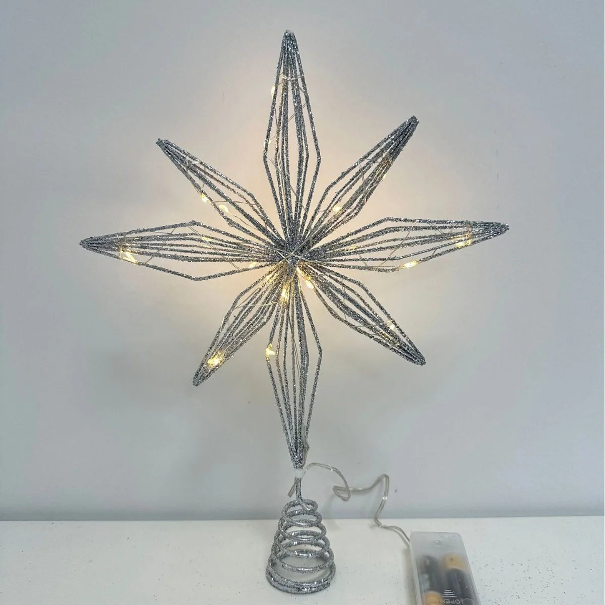 Christmas Tree Topper Iron Frame 20 LED Warm Light