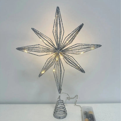 Christmas Tree Topper Iron Frame 20 LED Warm Light