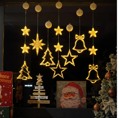 Christmas Window Light LED Battery-Powered Suction Cup Mount