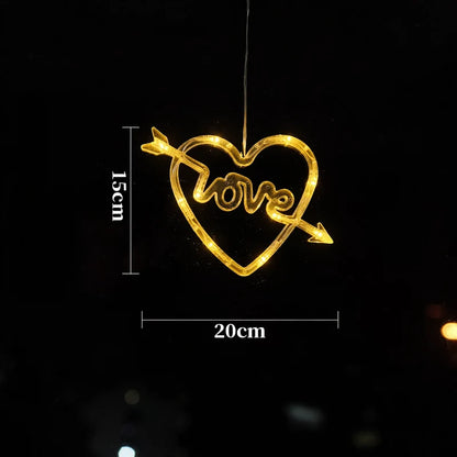 Christmas Window Light LED Battery-Powered Suction Cup Mount