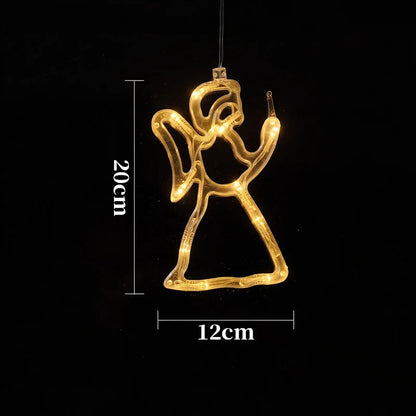 Christmas Window Light LED Battery-Powered Suction Cup Mount
