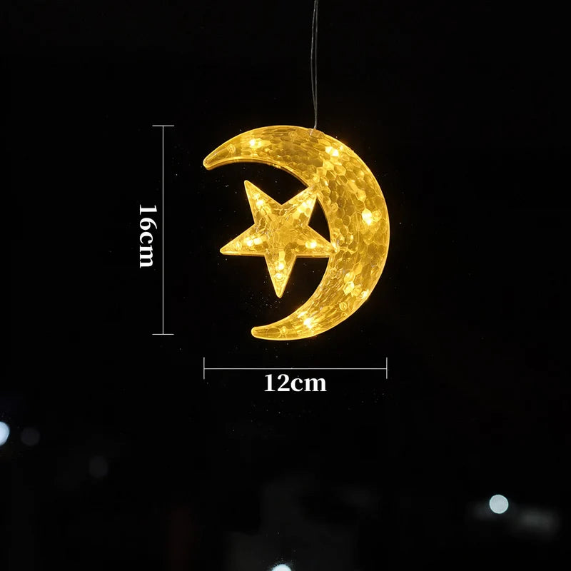 Christmas Window Light LED Battery-Powered Suction Cup Mount