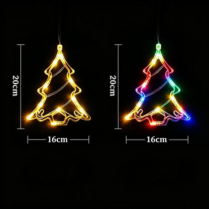 Christmas Window Light LED Battery-Powered Suction Cup Mount