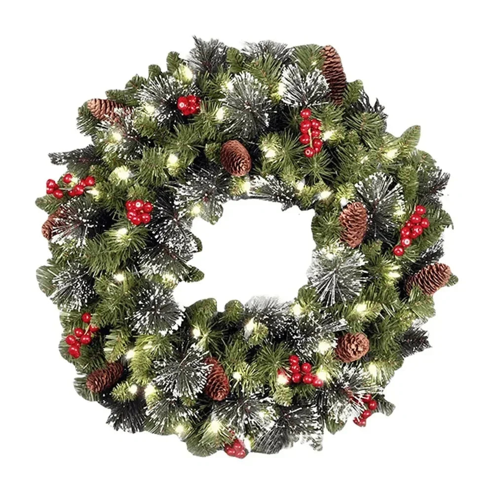 Christmas Wreath Pre-Lit Warm White LED Lights