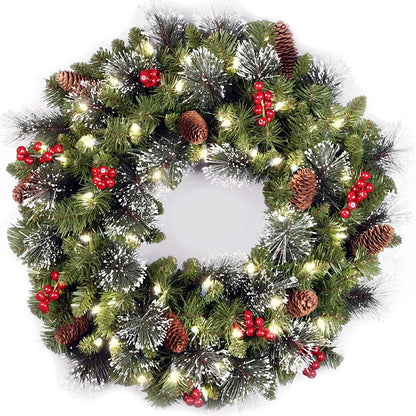 Christmas Wreath Pre-Lit Warm White LED Lights