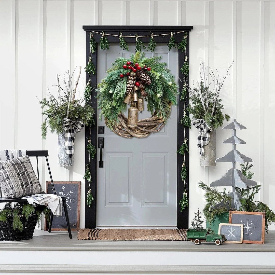 Christmas Wreath Rustic Pinecones & Berries 17-Inch