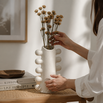 Chrysalis-Inspired Textured Ceramic Vase