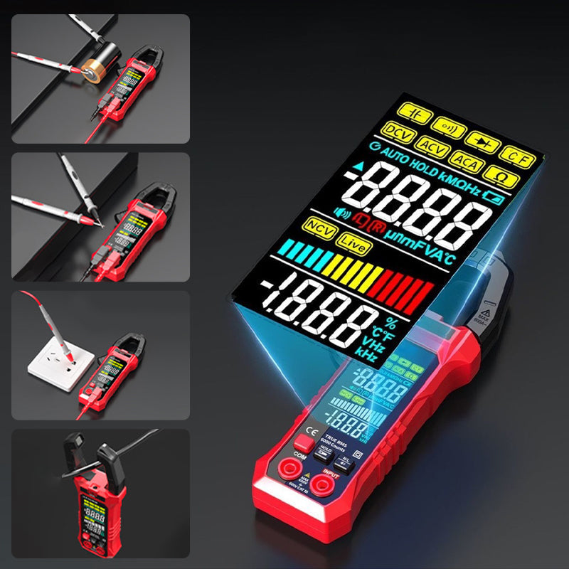 Clamp Meter Auto-Range 600A AC/DC NCV & LED Light