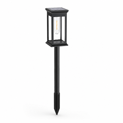 Clear Filament-Style Housing with Ground Spike Solar Garden Light