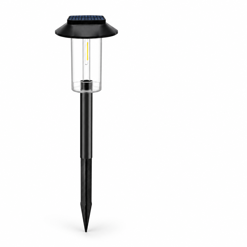 Clear Filament-Style Housing with Ground Spike Solar Garden Light