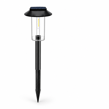 Clear Filament-Style Housing with Ground Spike Solar Garden Light
