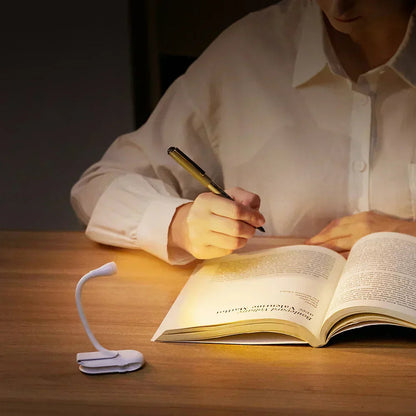 Clip-On Book Light Dimmable Touch Sensor USB Rechargeable