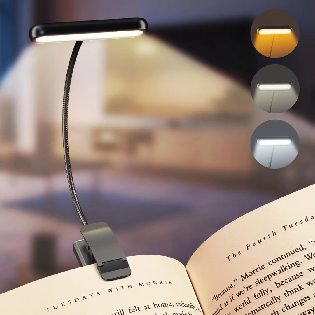 Clip Reading Lamp Adjustable Color Temp USB Rechargeable