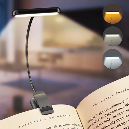 Clip Reading Lamp Adjustable Color Temp USB Rechargeable
