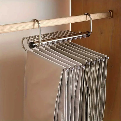 Closet Hanger Organizer Stainless Steel Vertical Multi-Bar Swivel Hooks