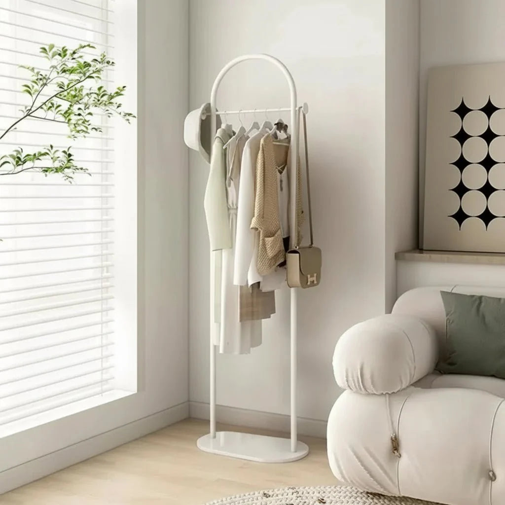 Clothes Rack Freestanding Gold Metal Marble-Effect Base